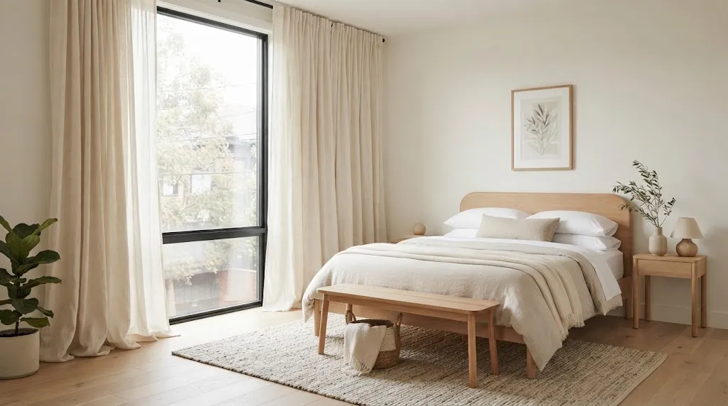 15 Minimalist Bedroom Curtain Ideas for a Calm, Airy Space