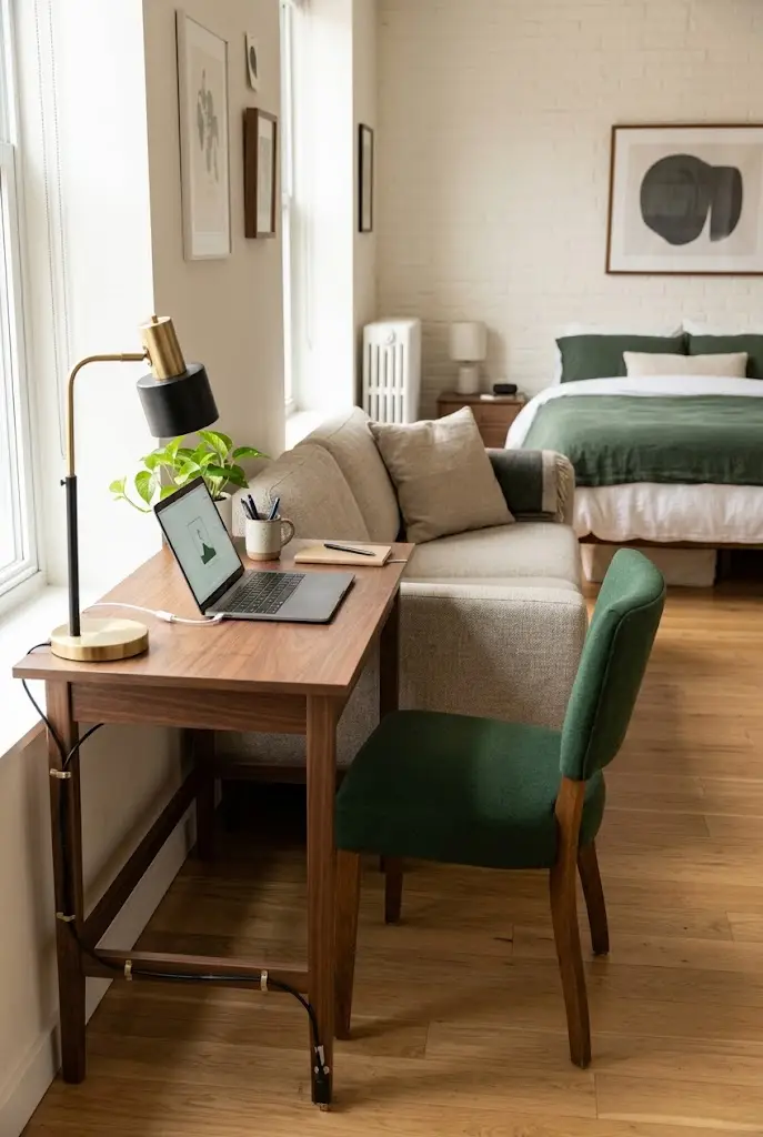 A Desk Behind the Sofa