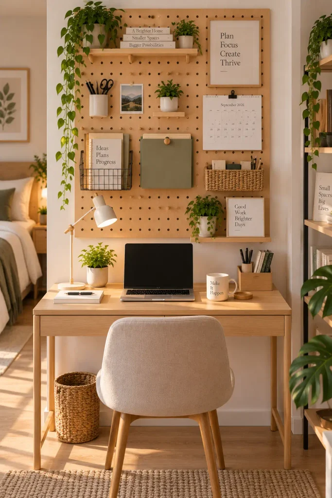 Add a Pegboard Above Your Desk to Clear the Clutter