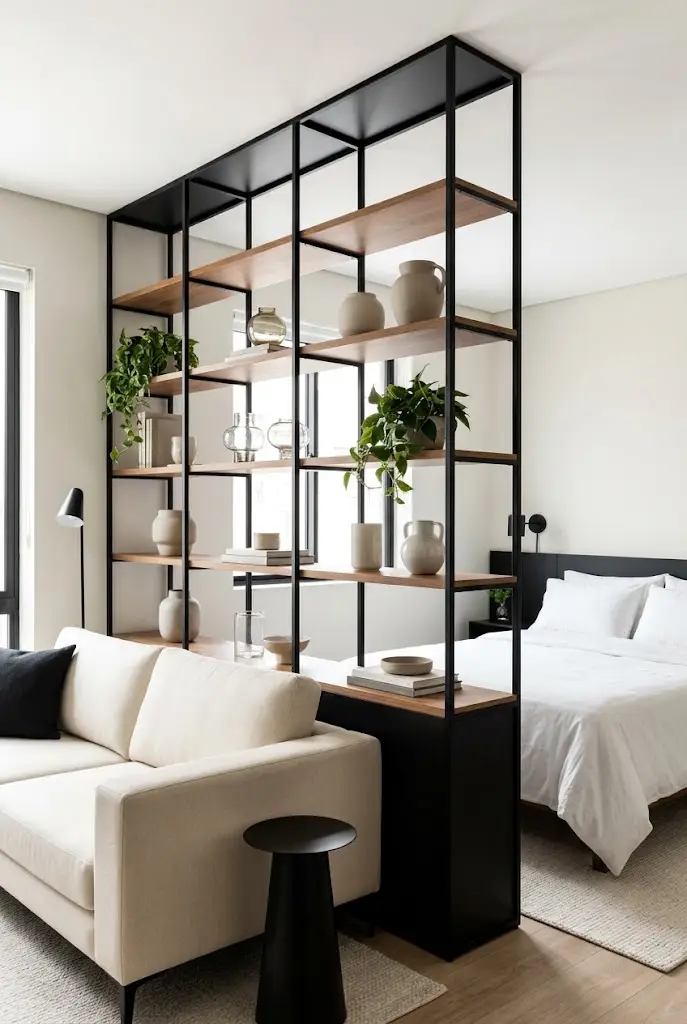 Black Framed Open Shelving