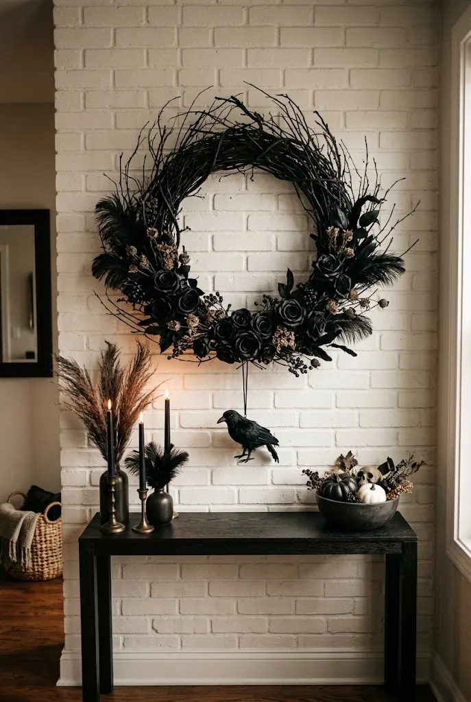 Black Wreath Wall Accent
