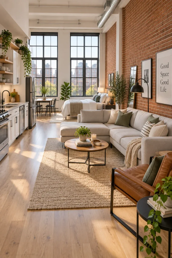 Bright Neutral Brick Loft Styling