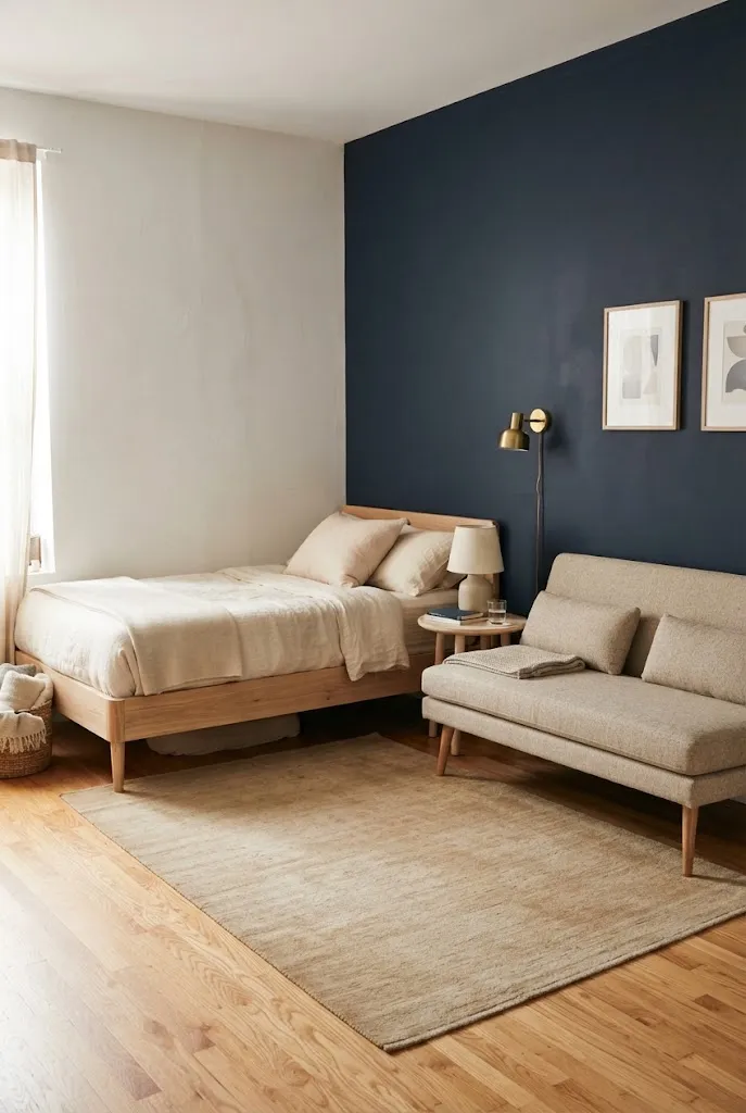 small room with bed and couch ideas