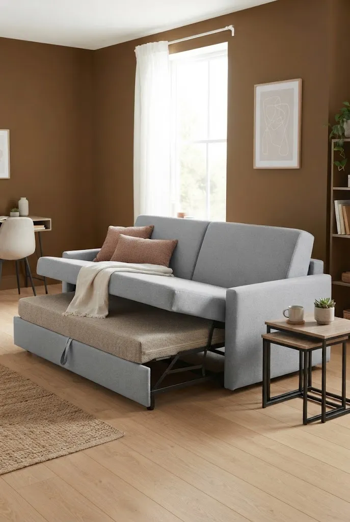 small room with bed and couch ideas