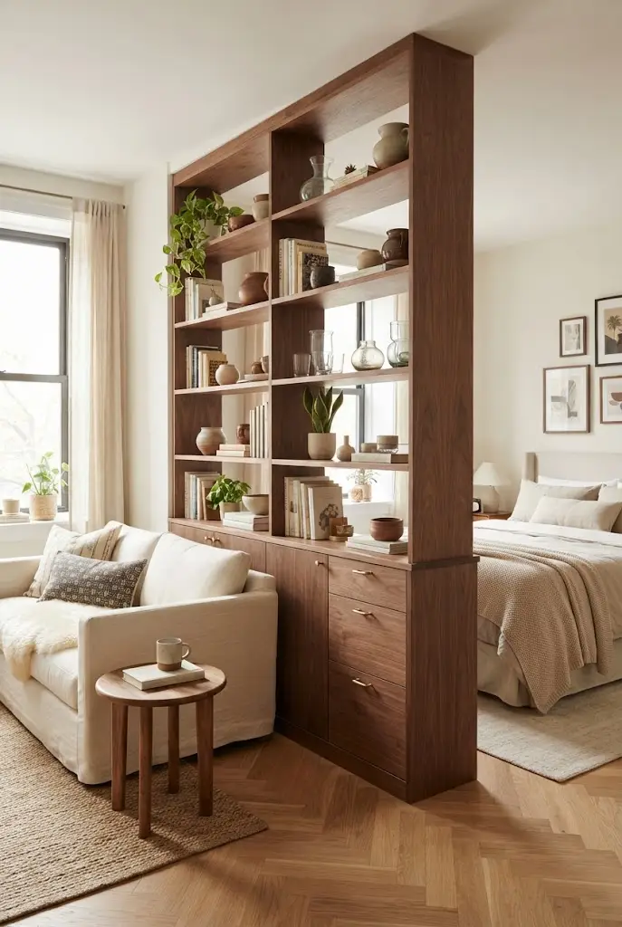 Closed Storage Below, Open Shelves Above