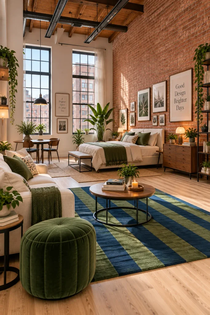 Color-Pop Industrial Brick Loft