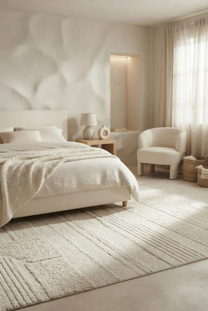 Cream Textured Rug
