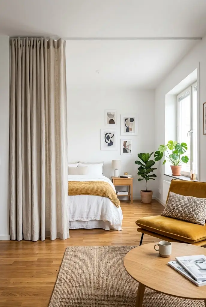 Curtain Stacked Neatly When Open