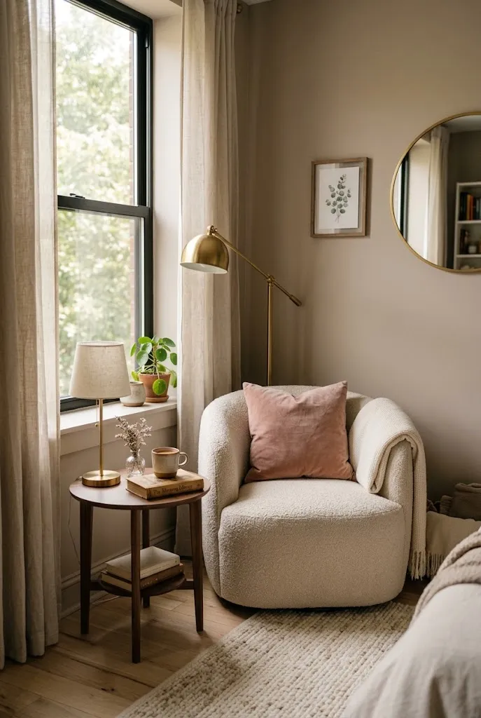 Curved Boucle Chair