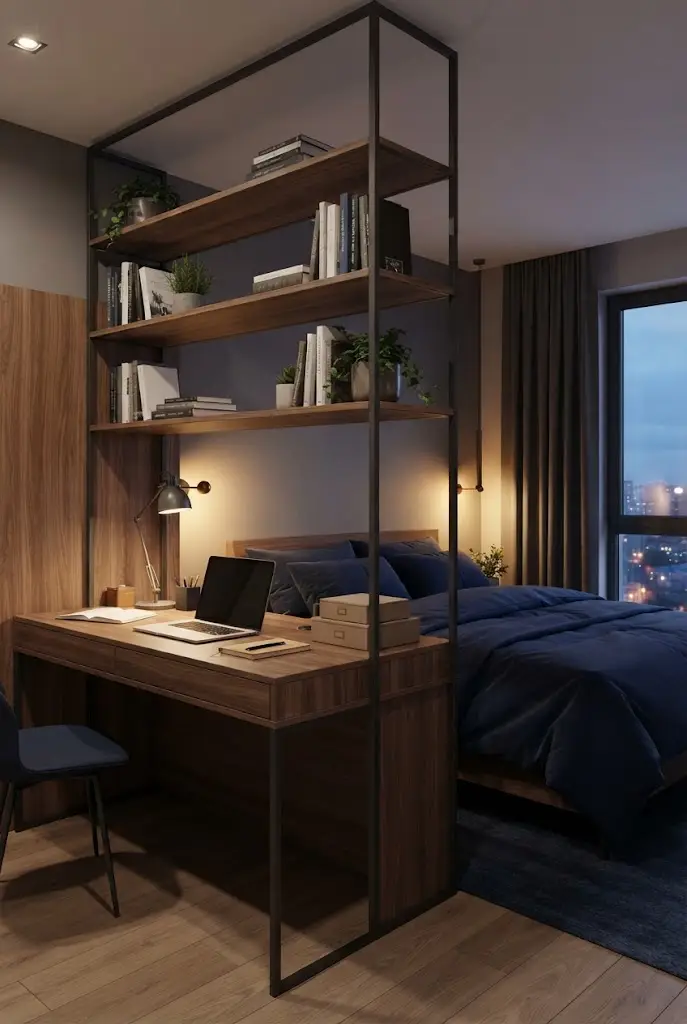 Desk Separated From the Bed