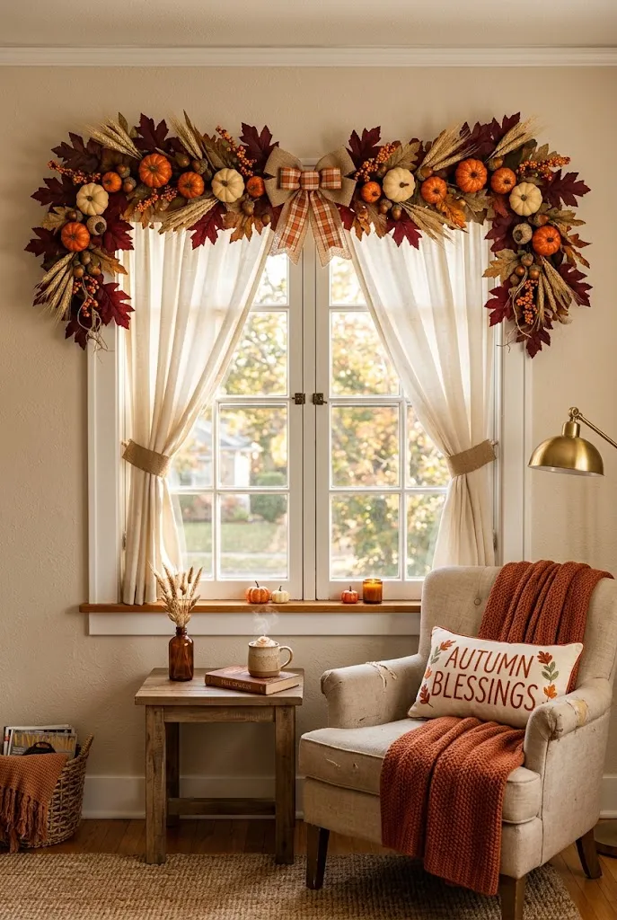 Faux Pumpkin Garland Swag