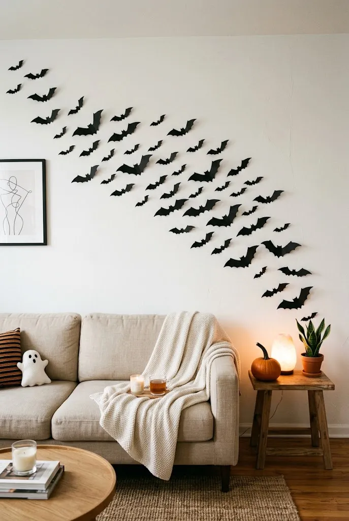 Floating Paper Bat Swarm