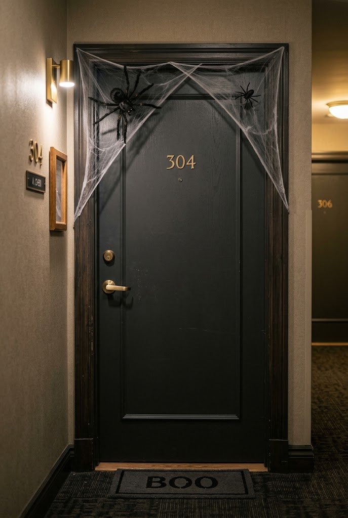 halloween apartment front door ideas