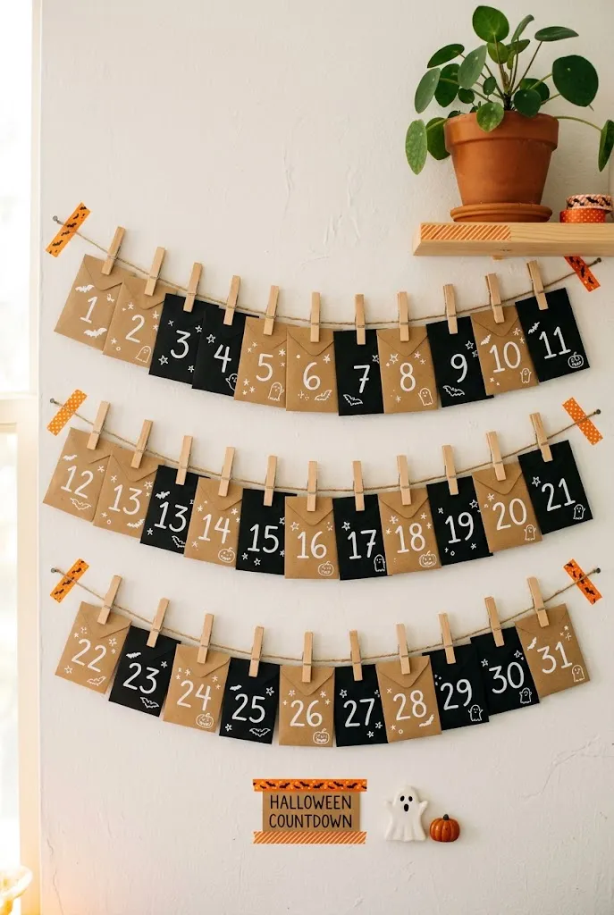Halloween Countdown Envelope Wall