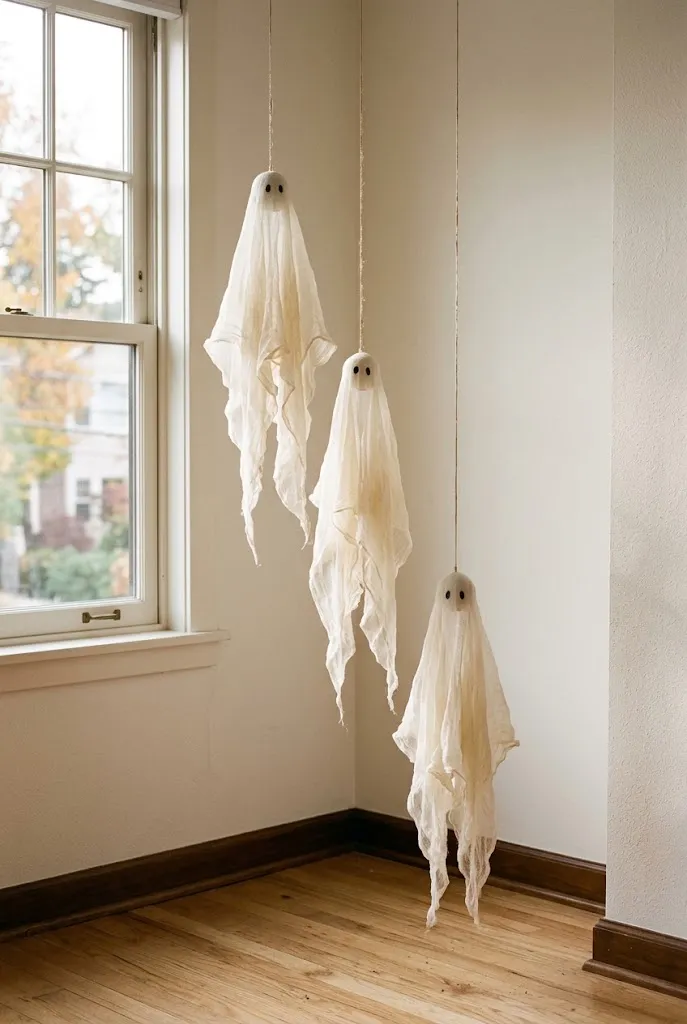 Hang Cheesecloth Ghosts in a Corner