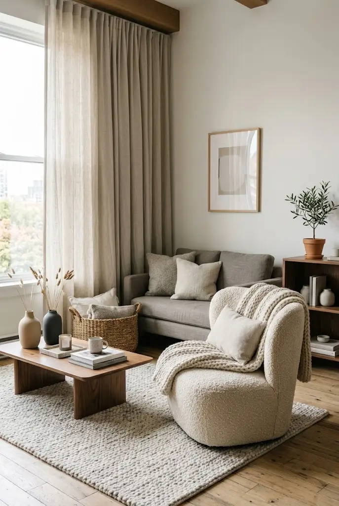 Neutral Color Studio Apartment Ideas