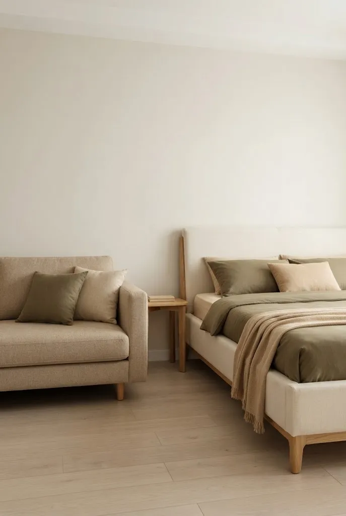 bed and couch in one room ideas