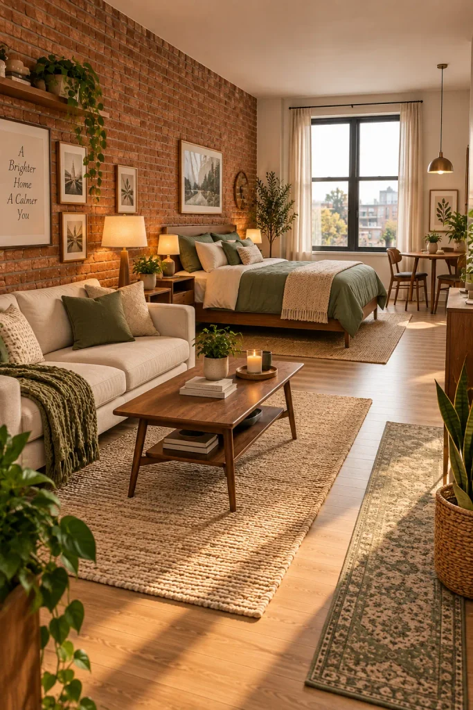 Mid-Century Furniture With Brick Walls