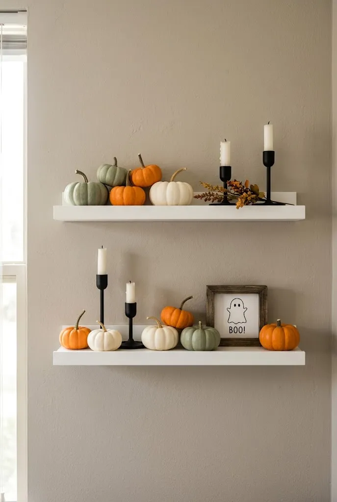Mini Pumpkin Floating Shelves