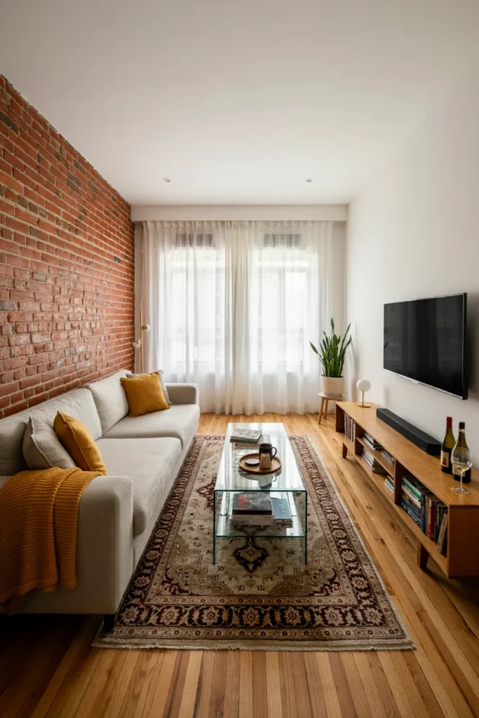 Mustard Yellow Brick Wall Accents