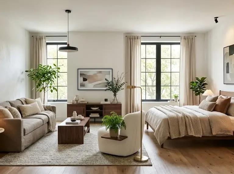Neutral Color Studio Apartment Ideas