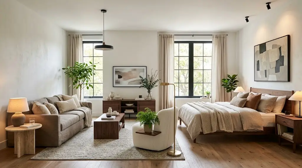 Neutral Color Studio Apartment Ideas