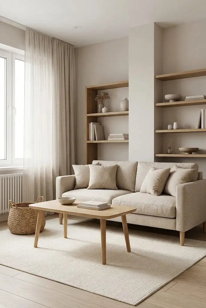 Neutral Linen Look Sofa