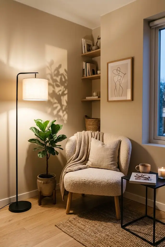 Plant And Floor Lamp Corner