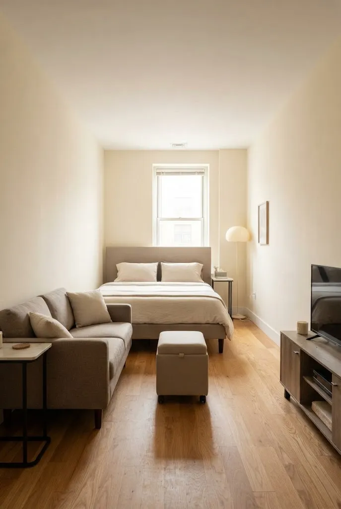 bed and couch in one room ideas