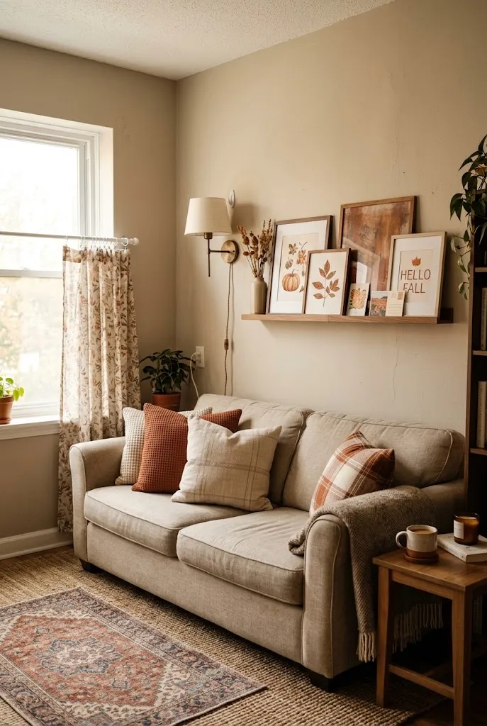 Renter-Friendly Fall Updates for a Small Living Room