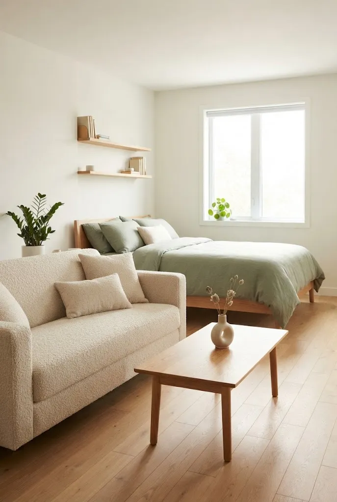 Sage Green, Oatmeal, and Honey Oak: A Cozy Green Palette