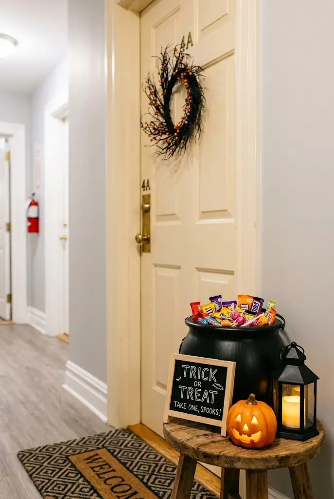halloween apartment front door ideas