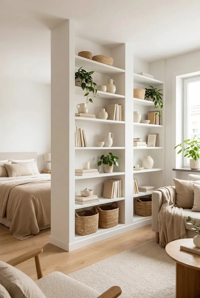 Shelving That Matches the Wall Color