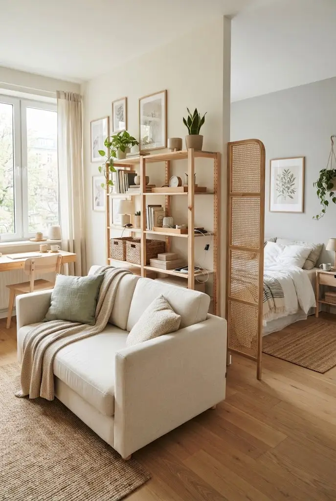 Storage Wall Behind the Sofa