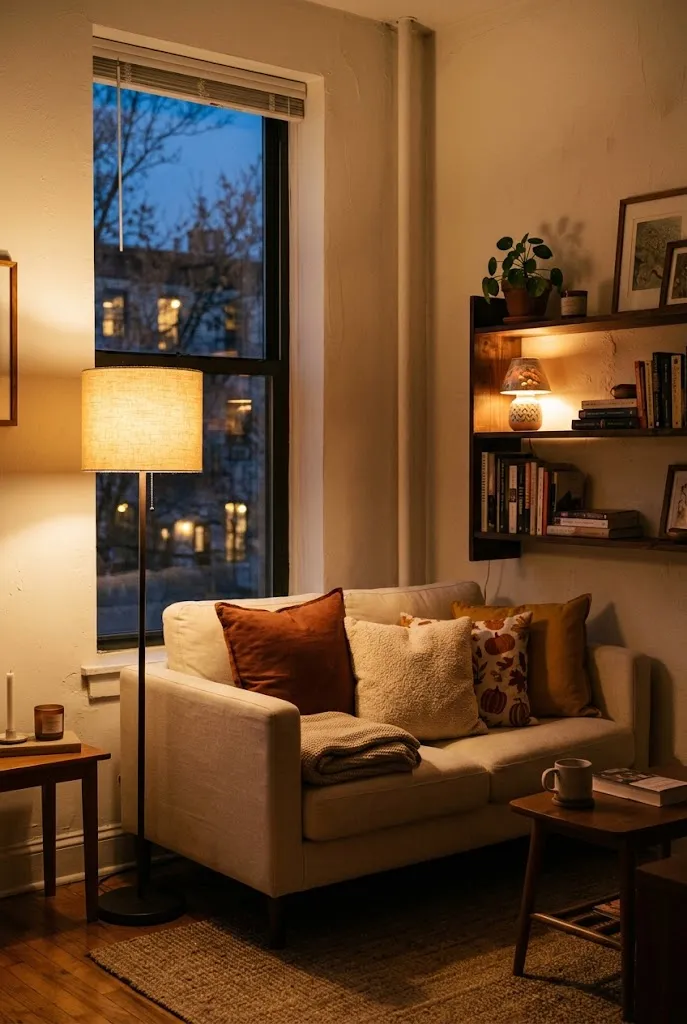 small apartment living room fall decor