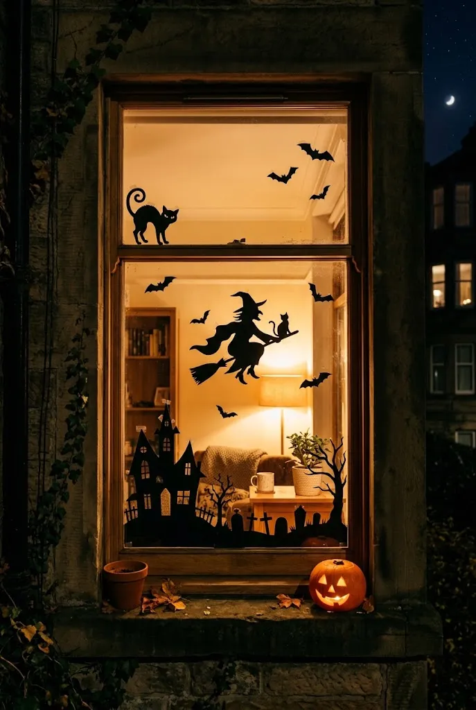 Tape Black Silhouettes to Your Windows