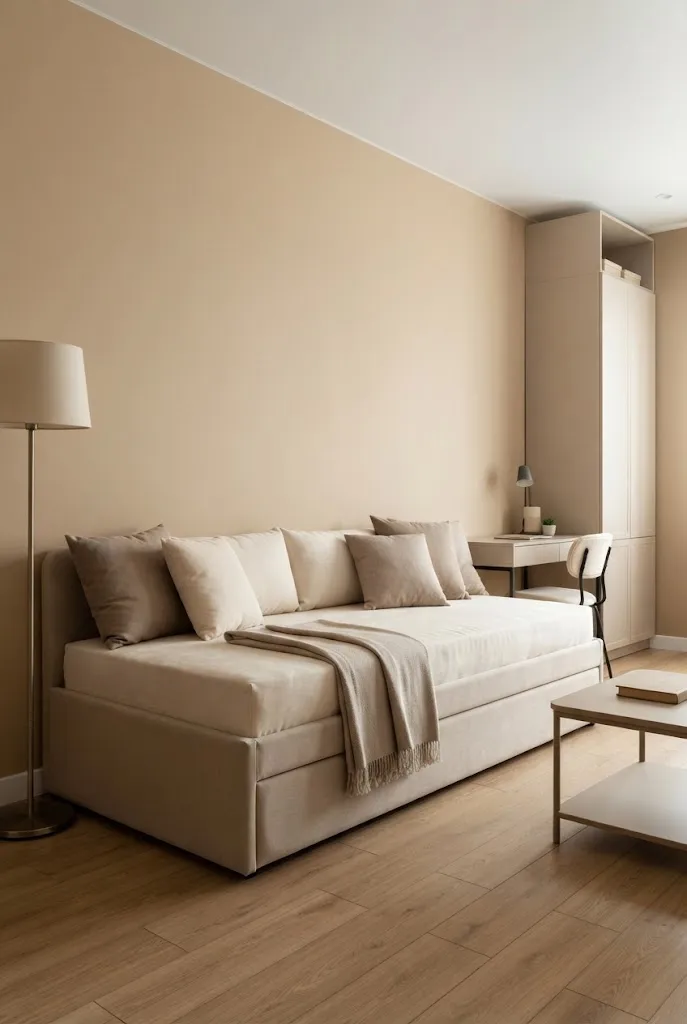 bed and couch in one room ideas