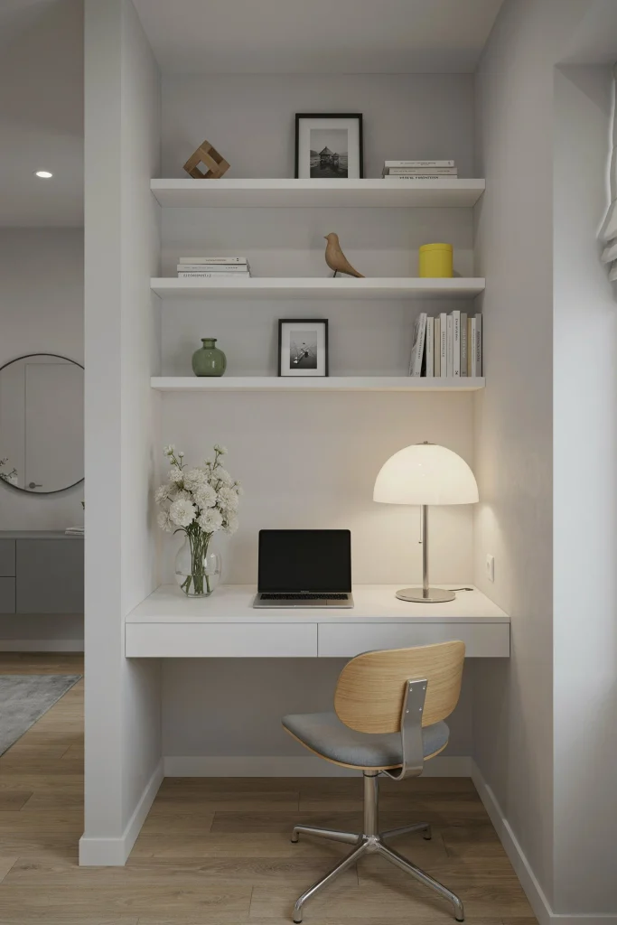Turn a Recessed Wall Niche Into a Built-In Office