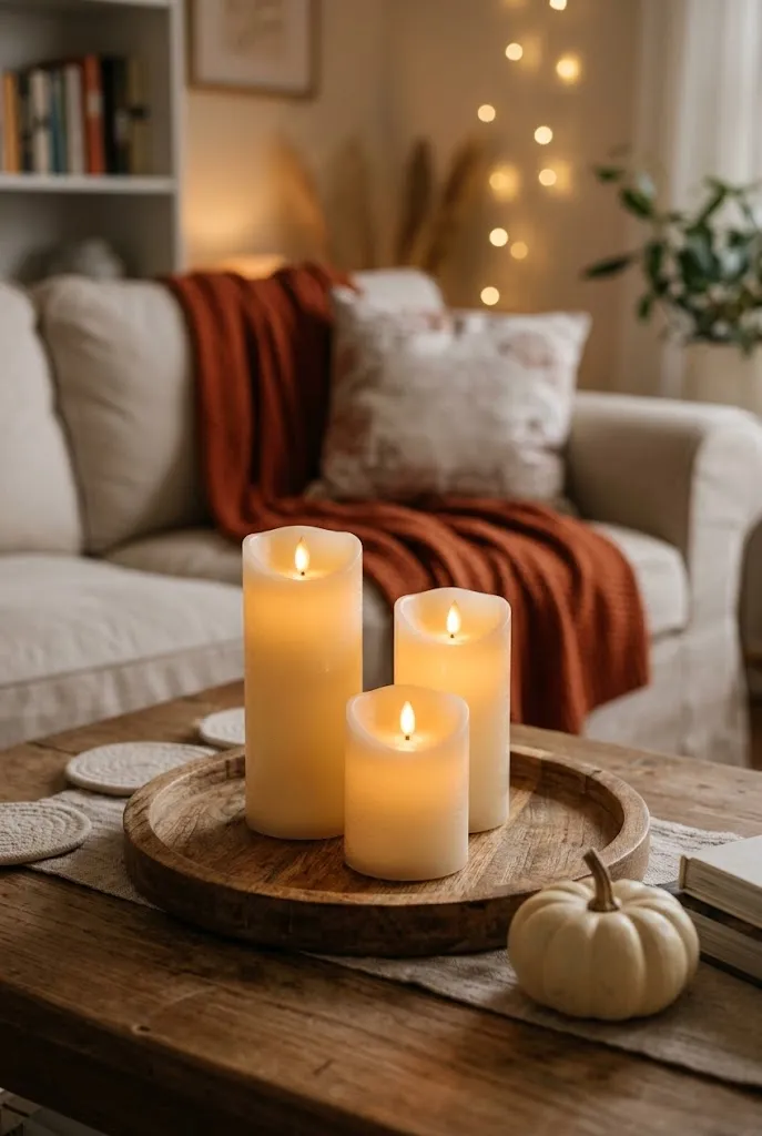 small apartment living room fall decor