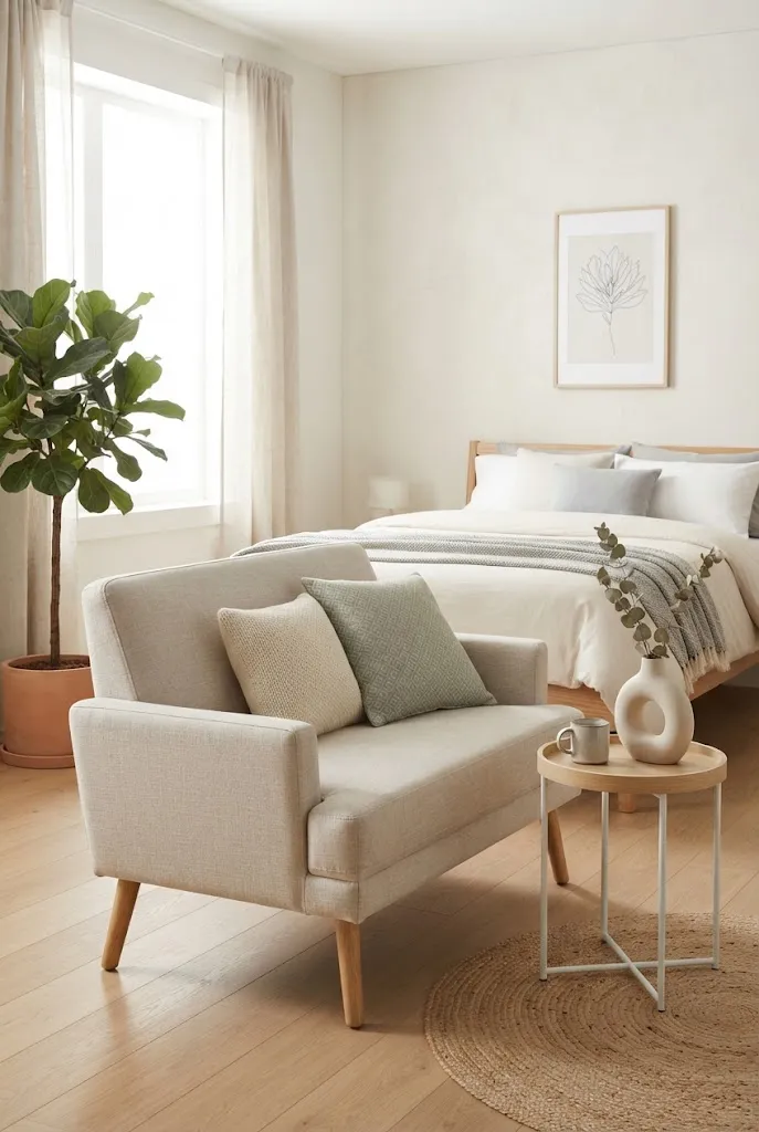 small room with bed and couch ideas