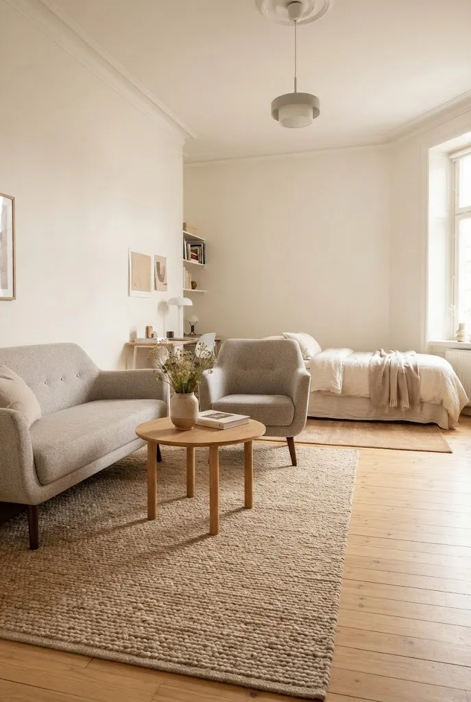 small room with bed and couch ideas