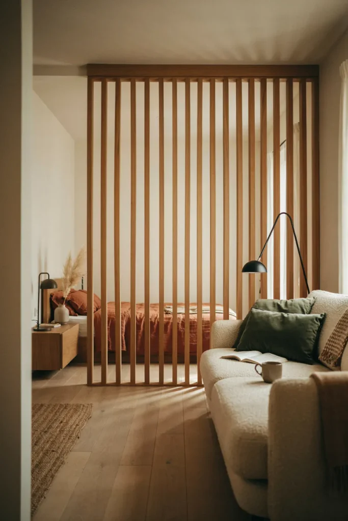 Vertical Wooden Slat Screen