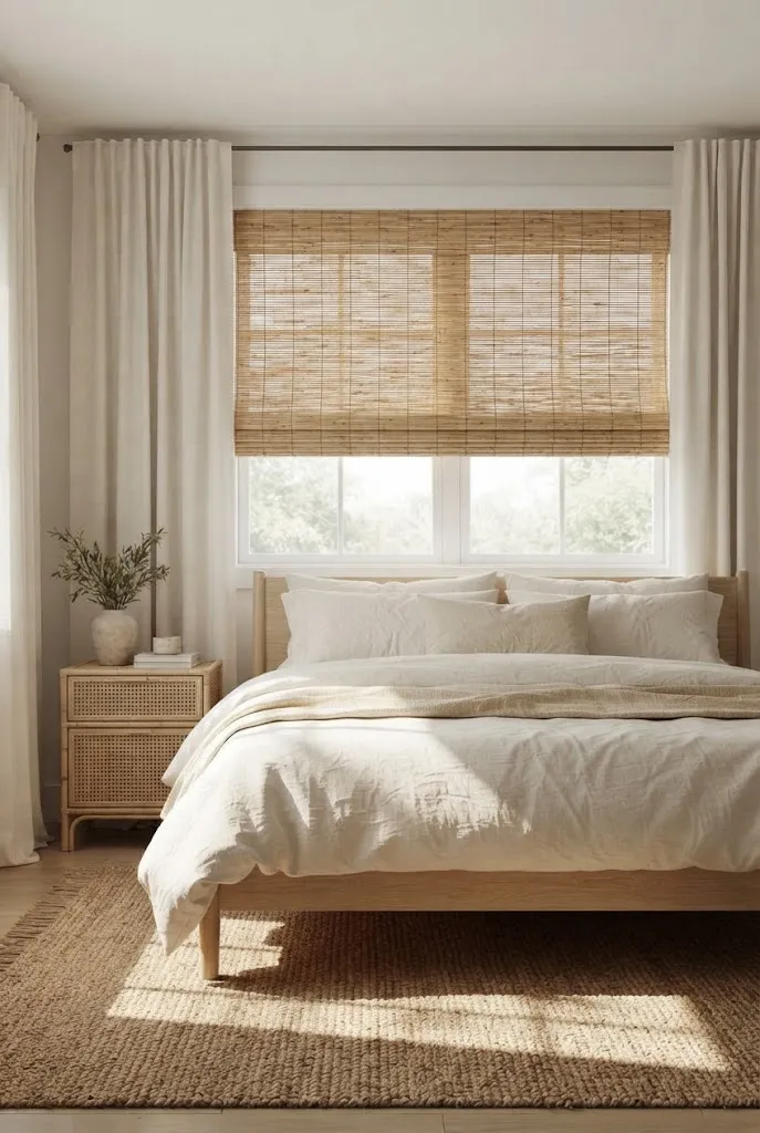 Woven Bamboo Roman Shades