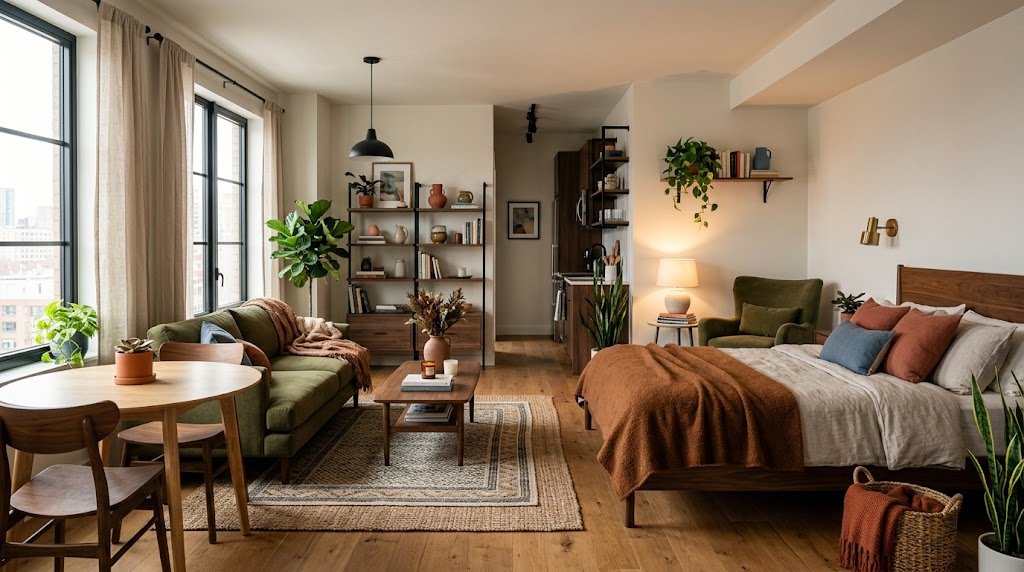 cozy studio apartment aesthetic
