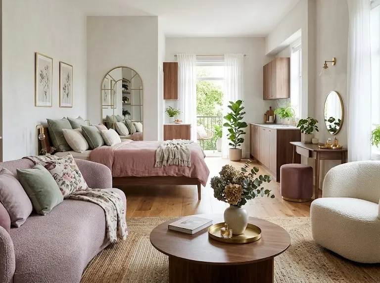 feminine studio apartment inspiration ideas
