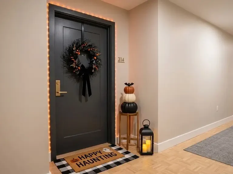 halloween apartment front door ideas