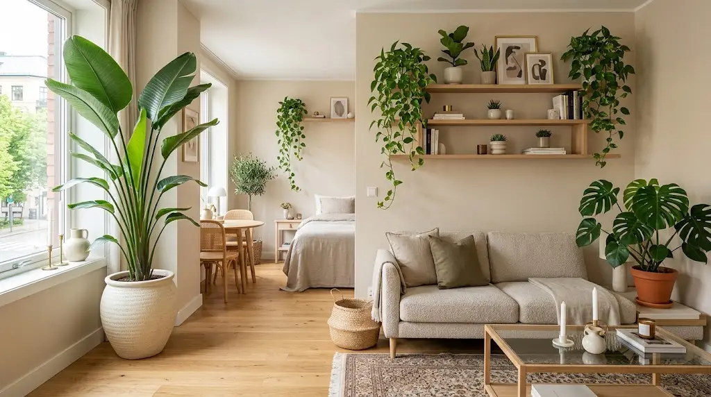 mini studio apartment plant ideas