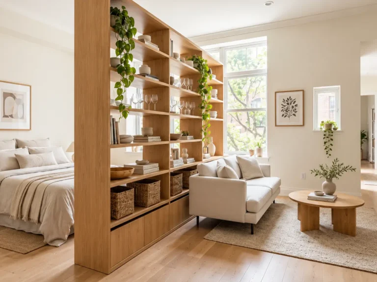 room dividers with storage for studio apartments