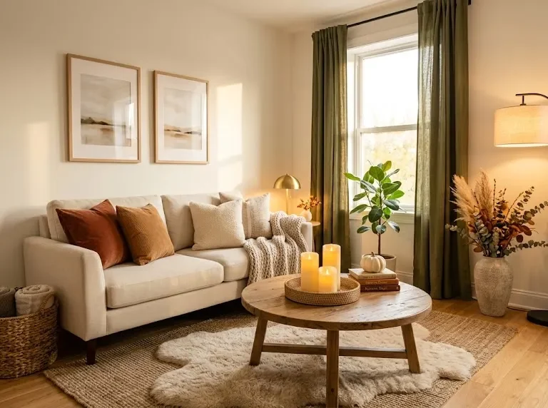 small apartment living room fall decor