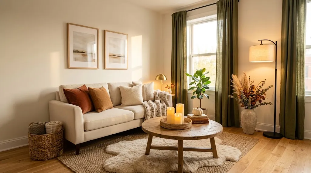 small apartment living room fall decor